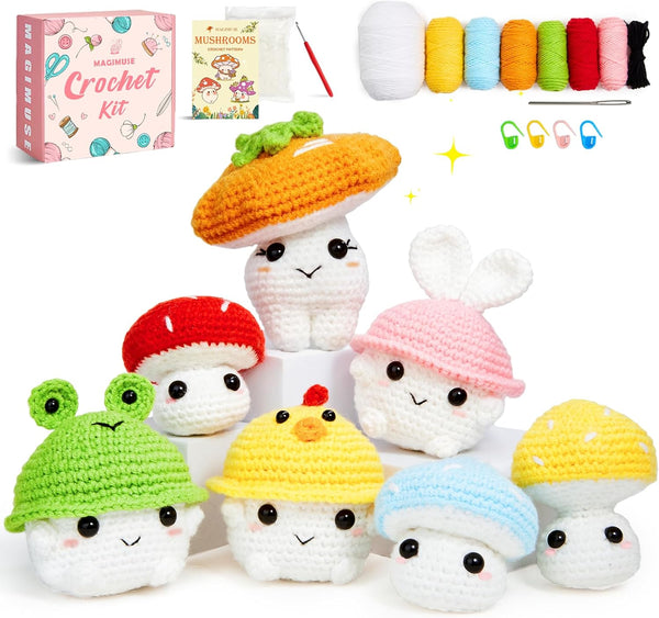 Crochet Starter Kit - Mushroom family