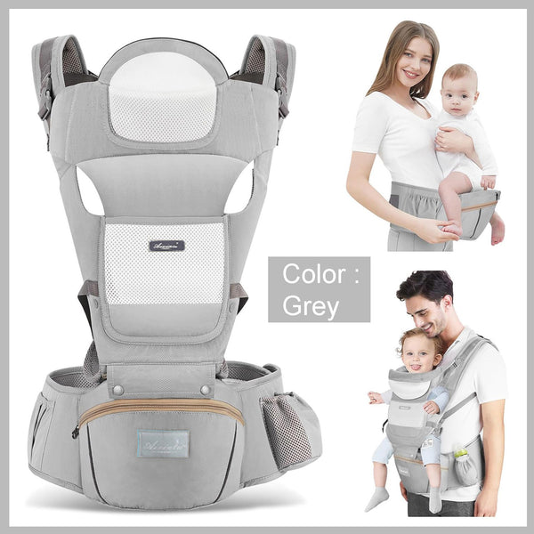 Baby Carrier with Hip Seat (Grey)