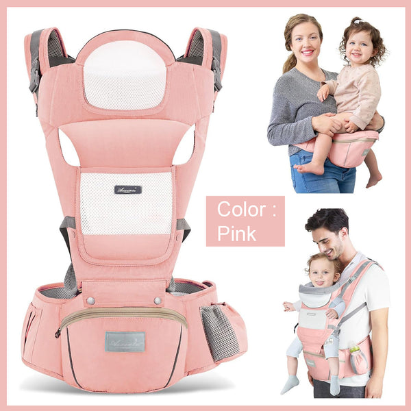 Baby Carrier with Hip Seat (Pink)